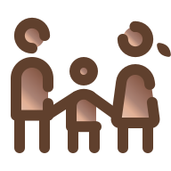 Cartoon graphic of family